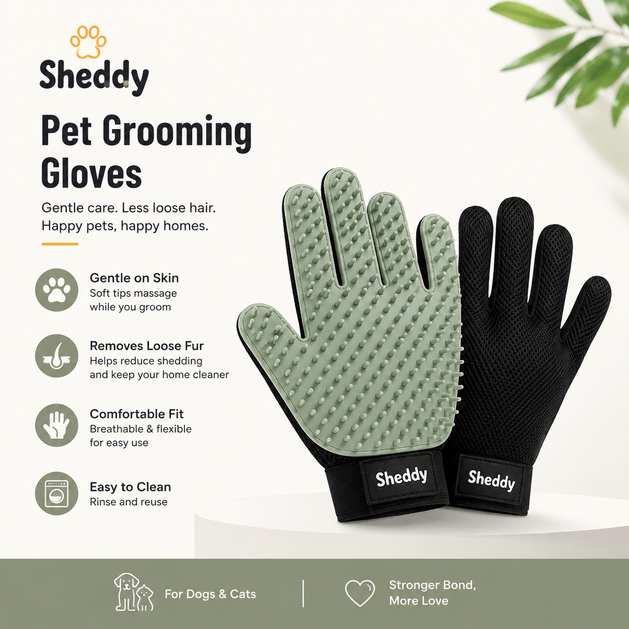 Sheddy™ Pet Grooming Gloves